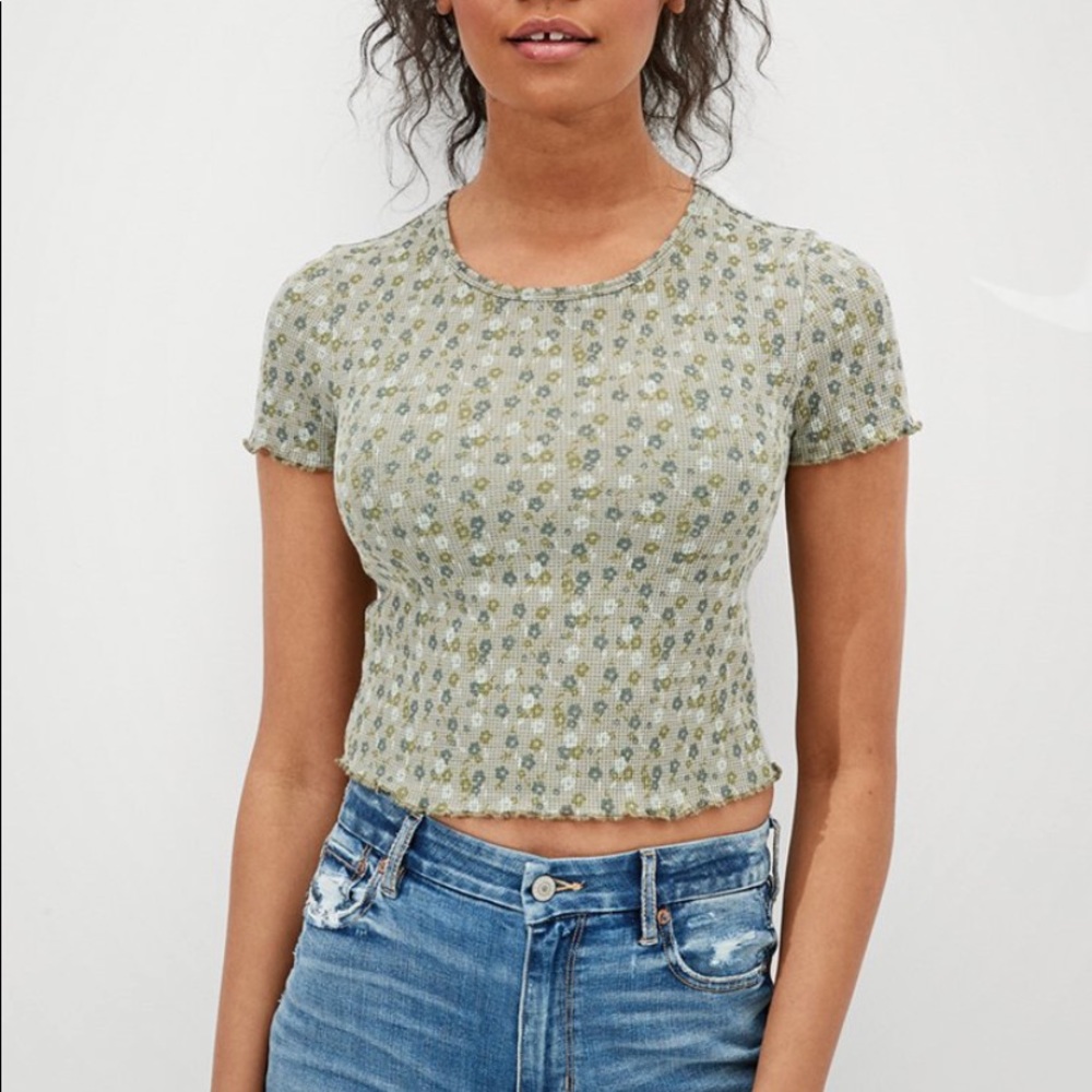 American Eagle Waffle Baby Tee